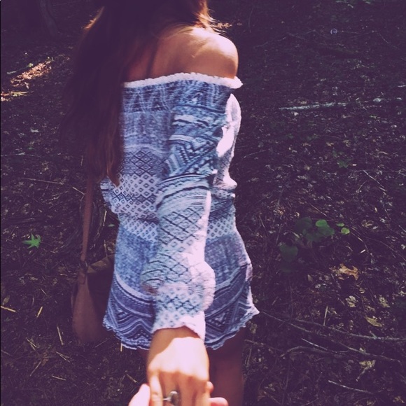 O’Neil Off The Shoulder Pattern Romper - Picture 1 of 2